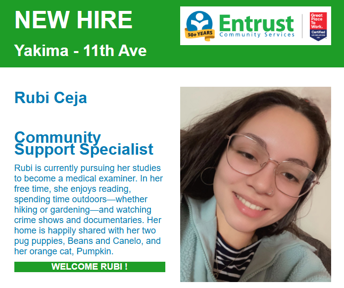 Rubi joins Yakima - 11th Ave Office